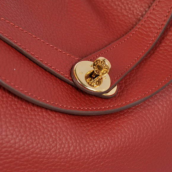 High Quality Replica Hermes Lindy 30CM Havanne Handbags 1057 Bordeaux Leather Golden Hardware - Click Image to Close